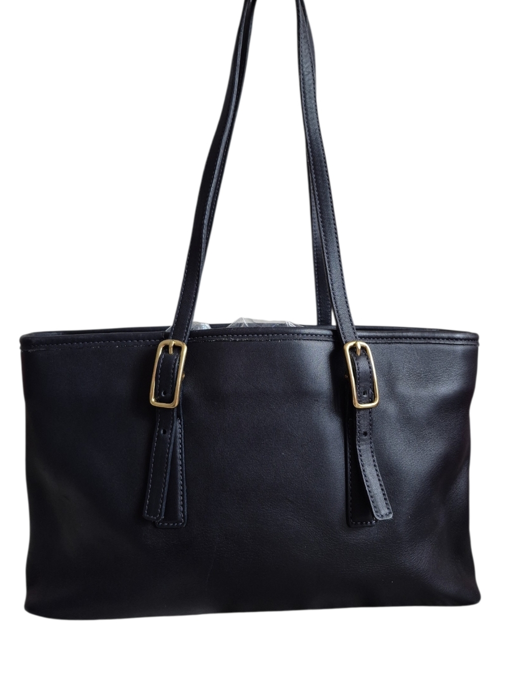 Classic Vintage Coach Navy Leather USA Tote Bag - Picture 2 of 16